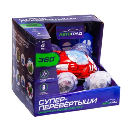 Radio-controlled “Trick” car, works on batteries, lighting effects, red red.-5