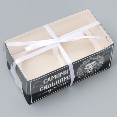 Capcake box, confectionery packaging, 2 cells to a strong man, 16 x 8 x 7.5 cm-2