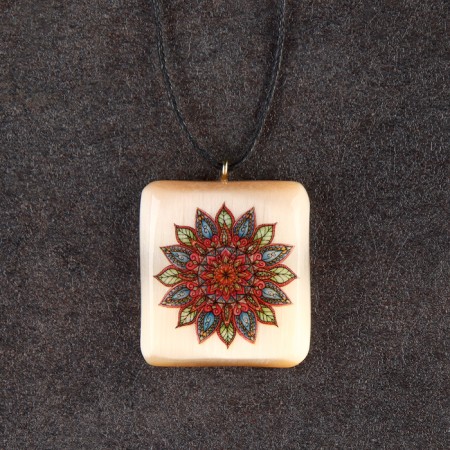 Pendant "Mandala" No. 6, Selenite