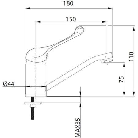 ISSTOK LIFE Standard 0402.975, surgical handle, pour 150 mm, chrome-1