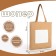 Hooper bag without fasteners, from textiles, beige/white color