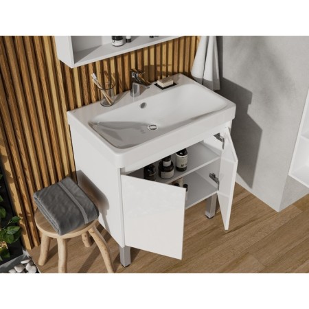 Tumbling under the Aquaton Skandon Doors, 70 cm, white gloss color, white matte-8