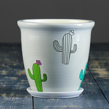 Flower pot "Cactus" No. 2 (D12) Gothic cord, 0.7 liters-1