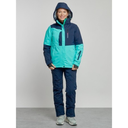 Ski costume female winter, size 48, turquoise color-4