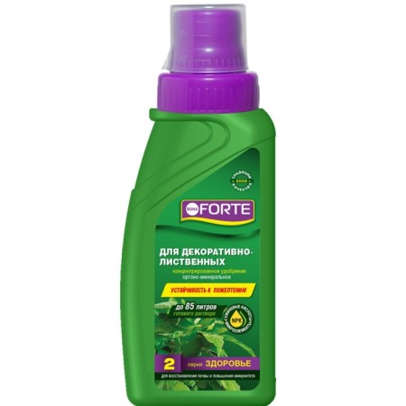 Fertilizer for decorative-deciduous plants Bona Forte, 2 in 1, bottle, 285 ml
