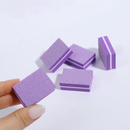 Buffs sandpaper for nails, set 50 pcs, bilateral, 3.5 × 2.5 cm, purple color-4