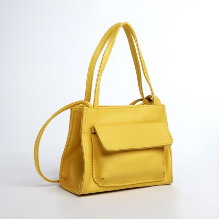 Bag Female Tout with zipper, yellow color-2