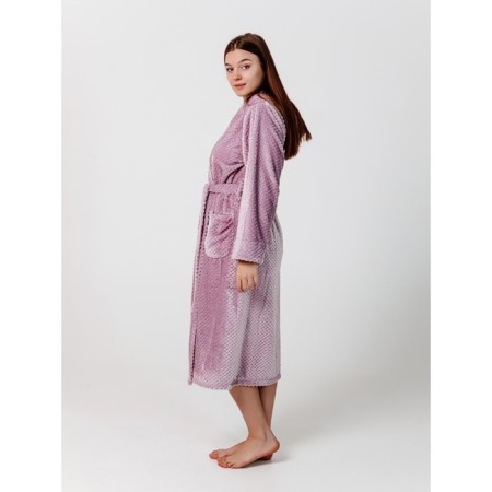 Women's robe with a hood, size 52, plum color-1