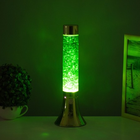 Lava-lamp "cylinder" 1x30W E14-R39 (sparkles) green 12x12x37cm-2