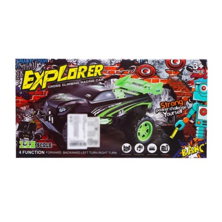 A radio -controlled “researcher” jeep works on batteries, red color-5