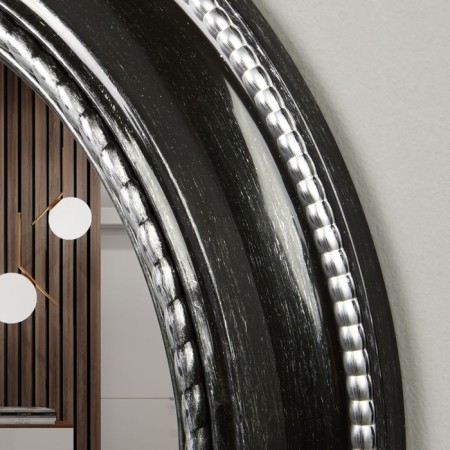 Interior mirror, wall, d = 45.5 cm, black with silver-1