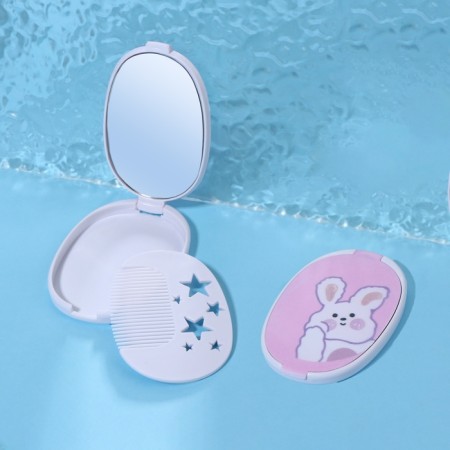 Mirror folding "bunny", with a comb, 6.5 × 9.5 cm-1