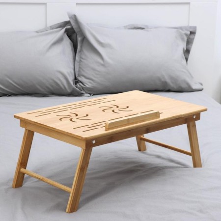 A trailer for a laptop with folding legs, 55.5 × 32.5 × 22 cm, bamboo-2