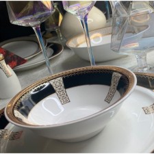 Set of salad bowls Lenardi Black Baccara, D = 14 cm, 6 pcs