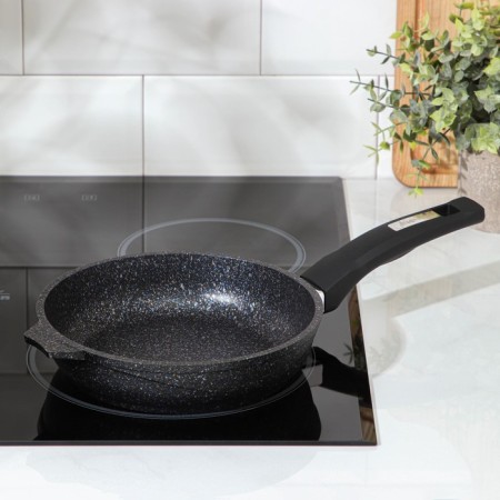 Granite Star pan, d = 20 cm, plastic handle, anti -stick coating, black color-5