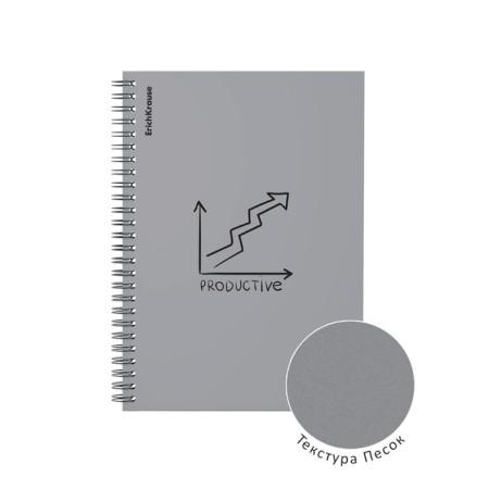 Notebook A5 80 sheets of a cage on a spiral Erichkrause Life Style, silver, plastic cover-2