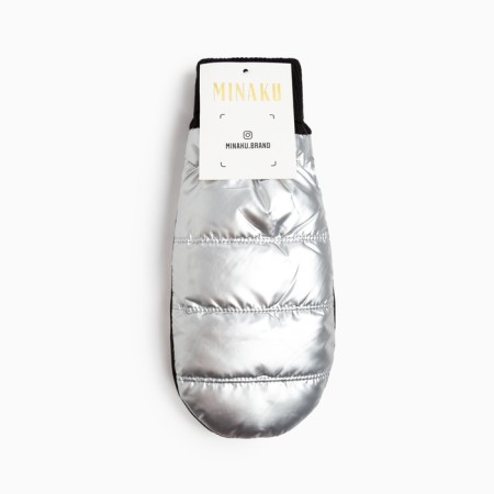 Women's mittens Minaku, rr 23 cm, col. Serebro/black-6