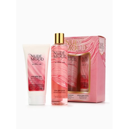 Gift set Ural Lab: shower gel 250 ml and body cream 200 ml, peony and rose aroma-1