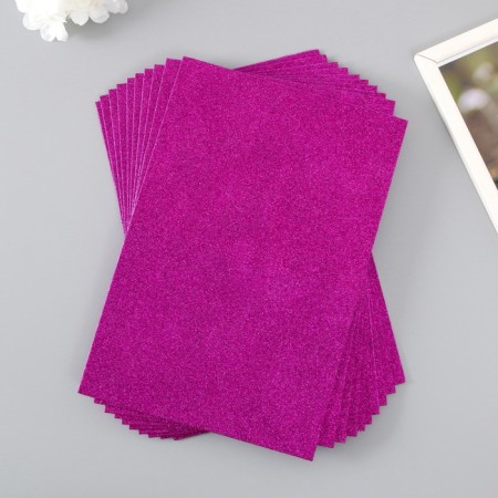Foamiran glitter 2 mm, 20x30 cm, purple-1