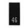 Textile strip “46”, 4.6 x 1.1 cm, black color
