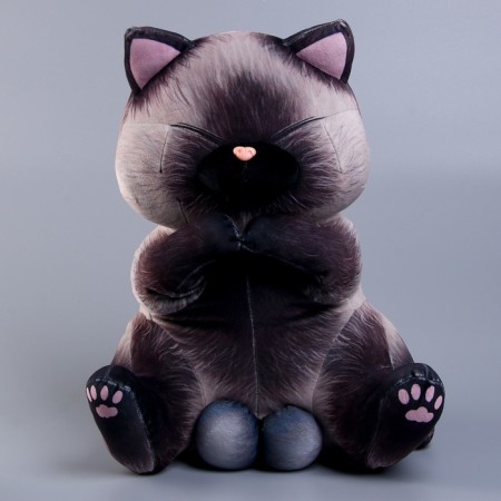 Soft toy "cat", 40 cm, gray color-1