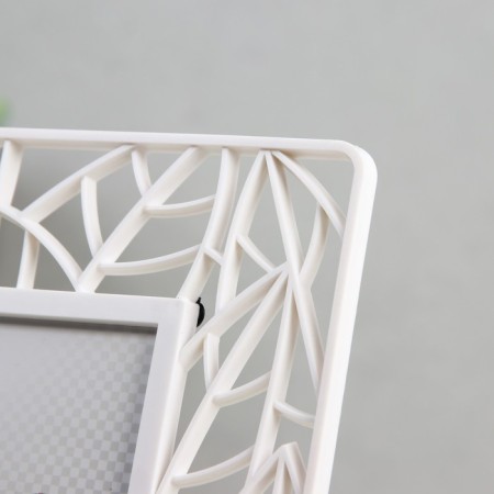 Photo frame plastic 10x15 cm "leaves" white 18x23 cm-2