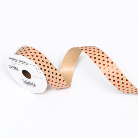 Ribbon for decor and gifts Kraft with embossing 2cm x 5 m-1