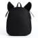 School textile Backpack with ears on hairpins, 27x23 cm, black color