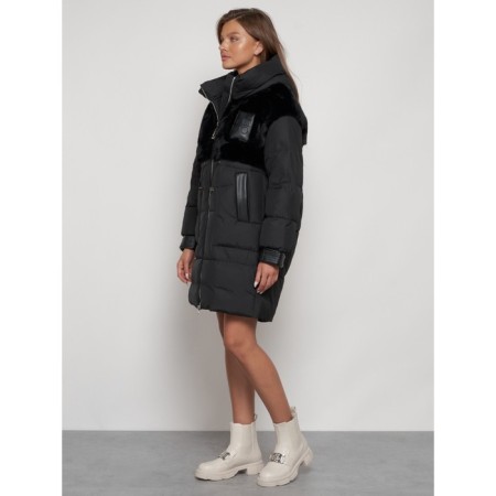 Winter jacket female, size 50, black color-1