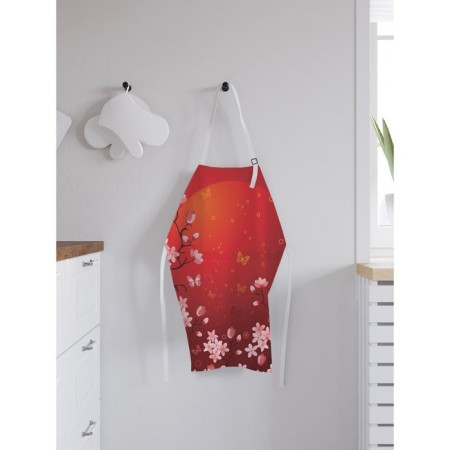 Apron kitchen with a photo print "Sakura in Japan", adjustable, size OS-1
