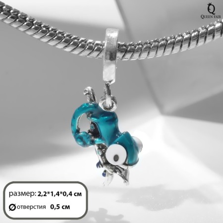 Hameleon suspension, turquoise color in black silver