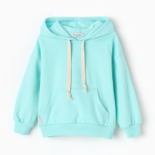 Sweatshirt for girls pile, mint color, height 152