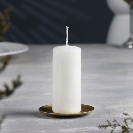 Summary "plate 76" metal per candle, 7.6x7.6 cm, golden