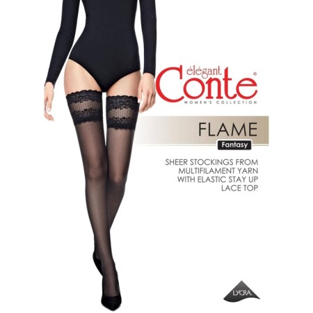 Female Fantasy Flame stockings, size 27-29, Nero color