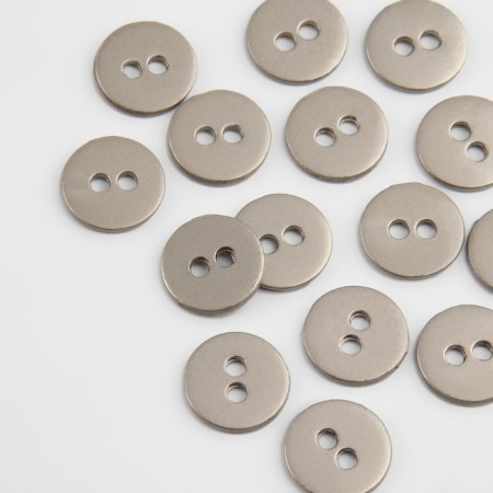 Buttons, 2 punctures, d = 11 mm, matte silver color-1