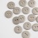 Buttons, 2 punctures, d = 11 mm, matte silver color