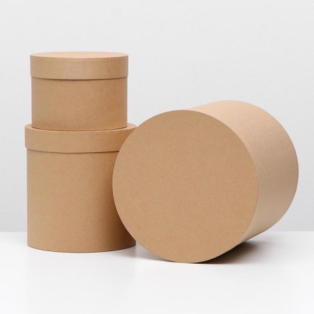 Set of round boxes 3B1 "plain craft", 30 x 30 - 16 x 16