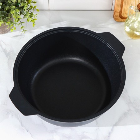 Frying "Tradition", 4 l, d = 26 cm, glass cover, anti -stick coating, black color-3
