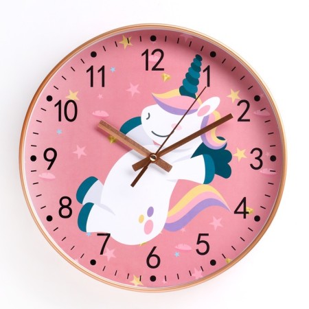 Children's wall clock "Unicorn", smooth move, D-30 cm