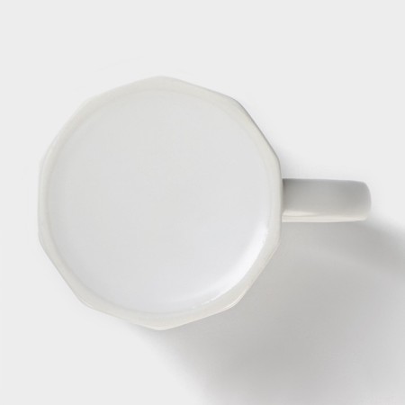 Ceramic mug with a spoon Simple, 350 ml, white color-6