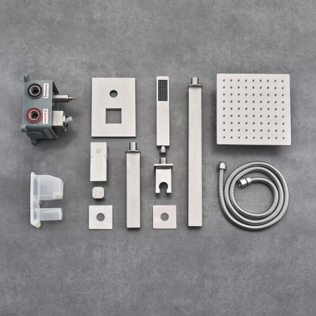 The shower system "RMS" SUS129-2S, built-in, tropical shower, stainless steel, satin-1