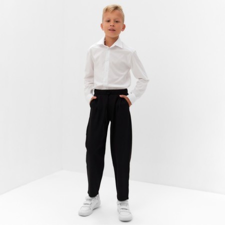 Pants for the boy Minaku: School Collection, Black Color, Height 140 cm-4