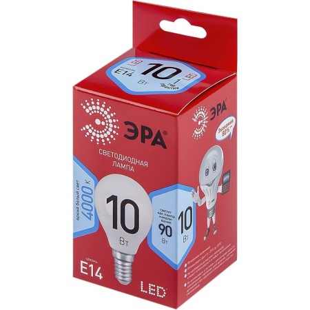LED LED era Red Line "Shar", 10 W, E14, 800 lm, 4000k, glow of white-1