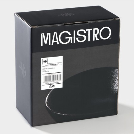 Porcelain salad Magistro Carbon, 15.5 × 13.5 cm, black color-6