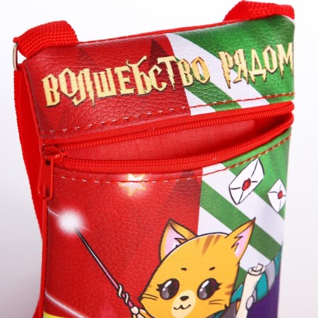 Gift set of children's “Magic near”, bag, badge, red color-5
