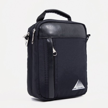 Male bag on lightning, rise, long belt, black color
