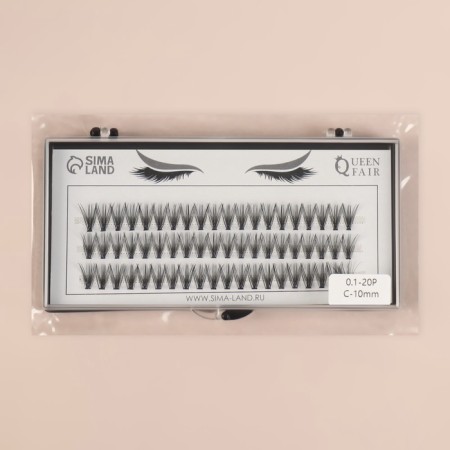 A set of overhead eyelashes "Classic", bundles, 10 mm, thickness 0.1 mm, bend C, 20 D-6