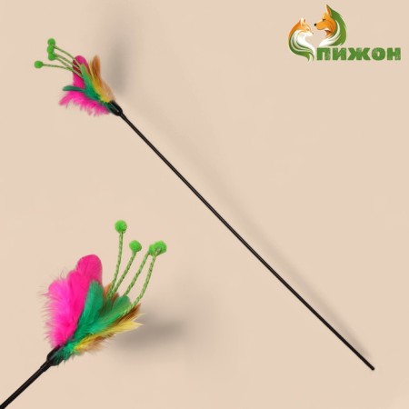 Teaser with feathers and antennae, 50 cm, mix of flowers