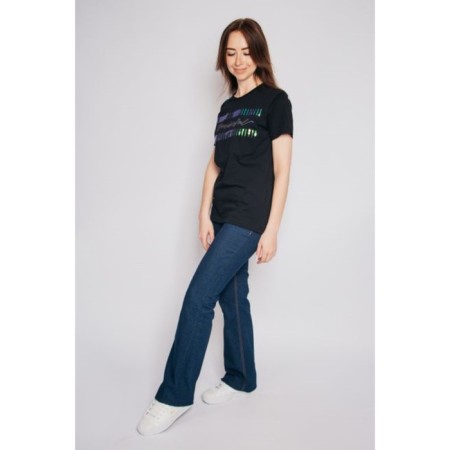 Women's T -shirt Let’s go "Hameleon stripes", size 48, black color-1