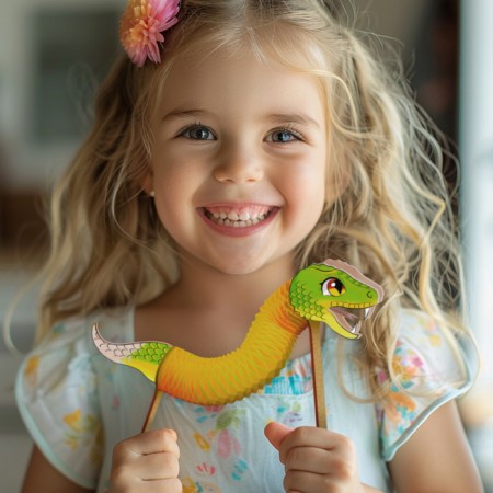 Wooden designer "Snake with an accordion"-1